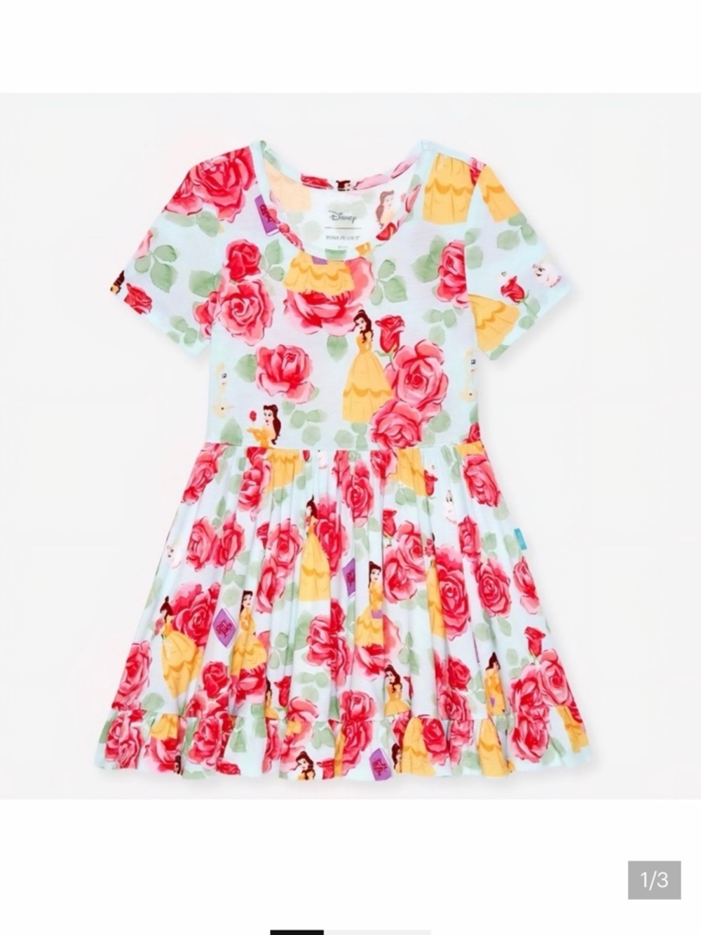 Posh Peanut Disney Princess Belle Ruffled Twirl Bodysuit Dress NWT